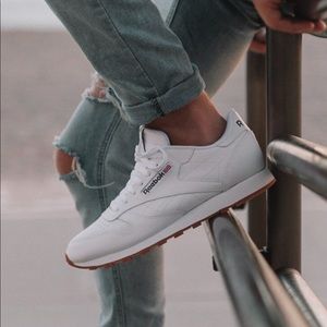 Reebok Classic Leather Men’s Shoes, White, 10.5